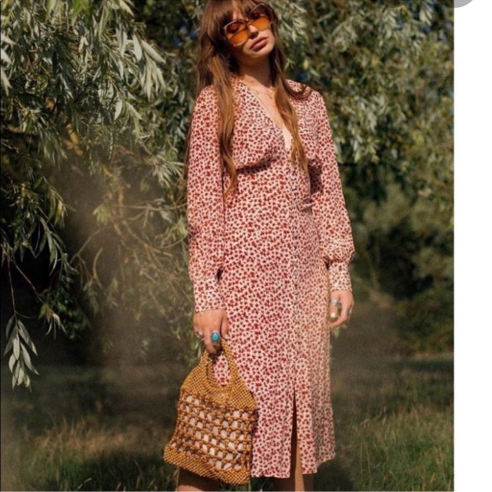 Realisation Par Vivienne Midi Dress Nudite Print